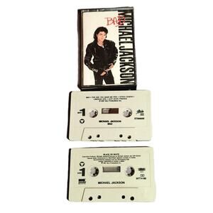 Michael Jackson Bad Album, Black & White Single Cassette Lot TESTED Pre-owned
